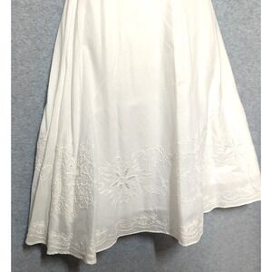 New Lauren Ralph Lauren White Embroidered Full Midi Skirt 2P Fairy Core Chic